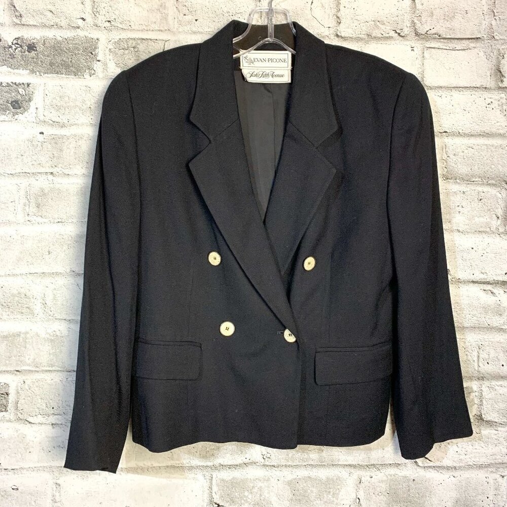 Vintage Union Made Evan Picone Double Breasted Cropped Blazer